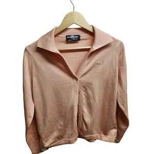 Vintage Givenchy Sport‎ Knit Cardigan Top, Peach, Collared, Button Down